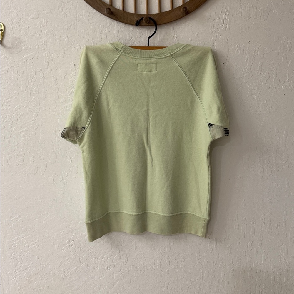 Seeker Dorian Sweatshirt Green Raglan Short Sleeve Anthropologie Small - Picture 8 of 9